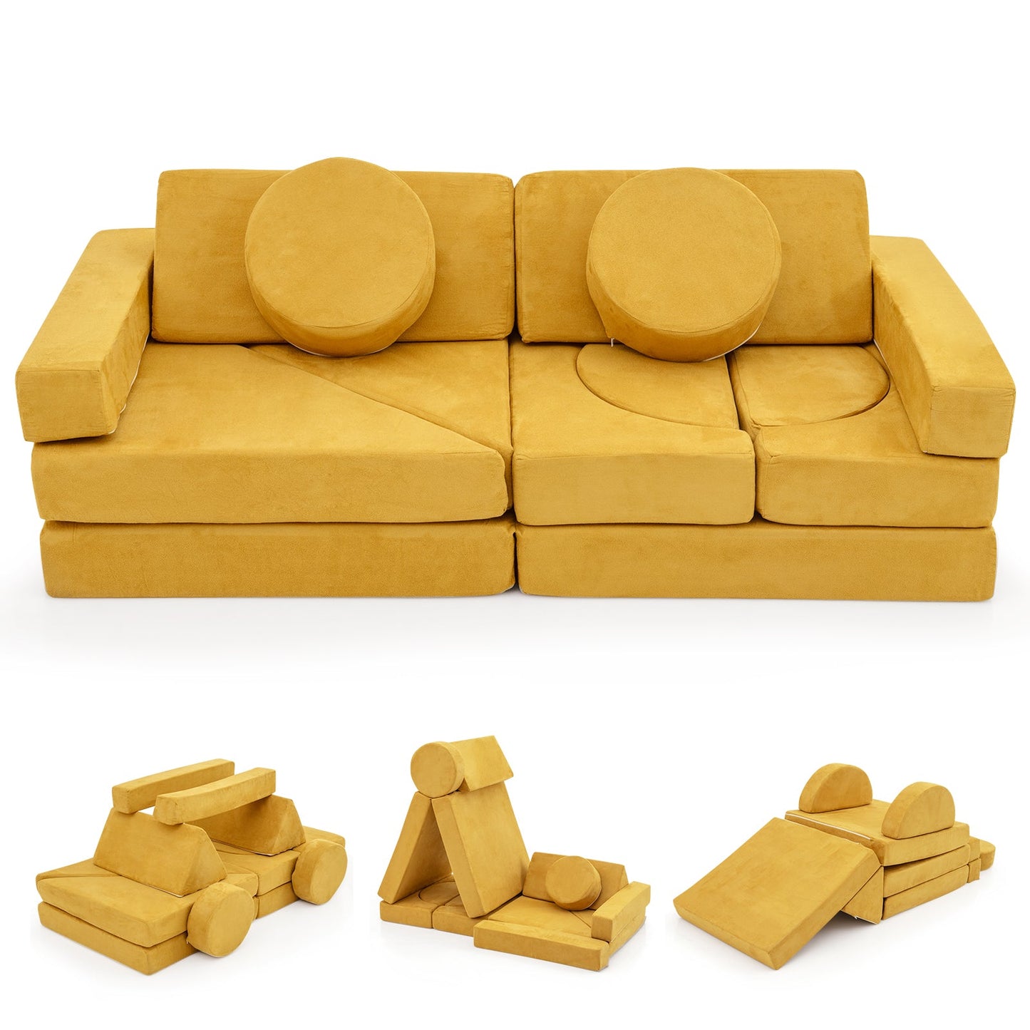 14 PCS Modular Kids Play Couch for Playroom and Bedroom