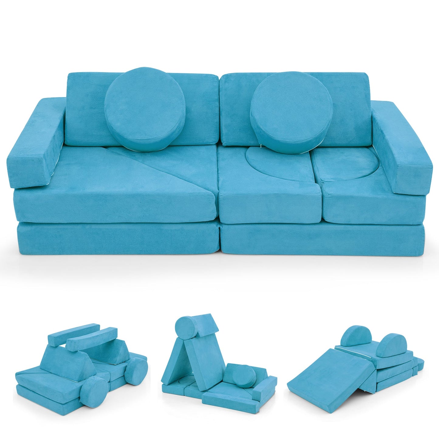 14 PCS Modular Kids Play Couch for Playroom and Bedroom