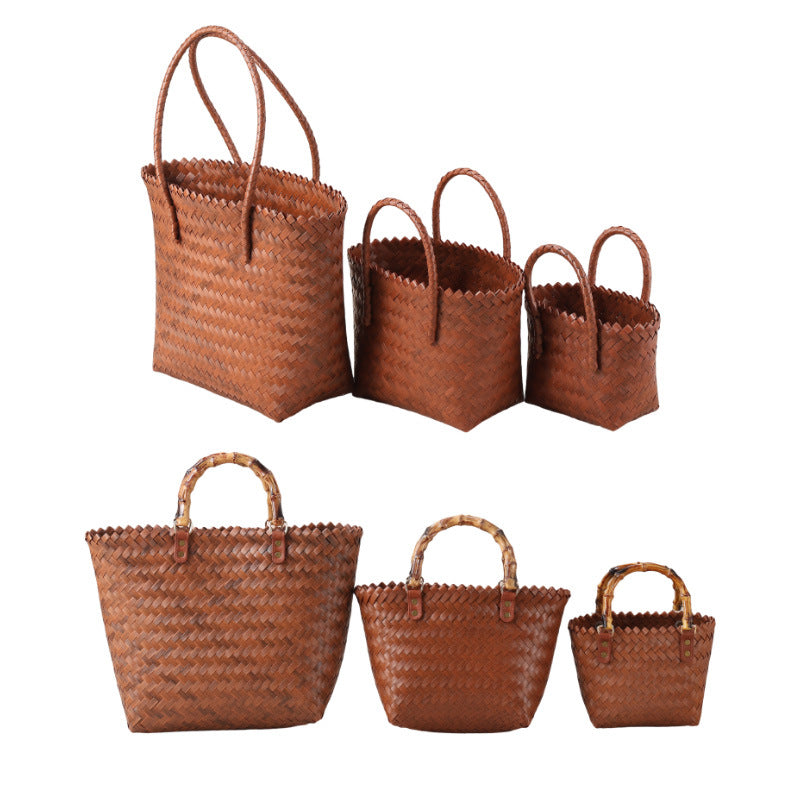 PP Hand Woven Rattan Style Gift Bag