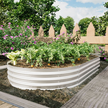 Heavy Duty Galvanized Raised Garden Bed Kit For Vegetables, Flowers & Herbs