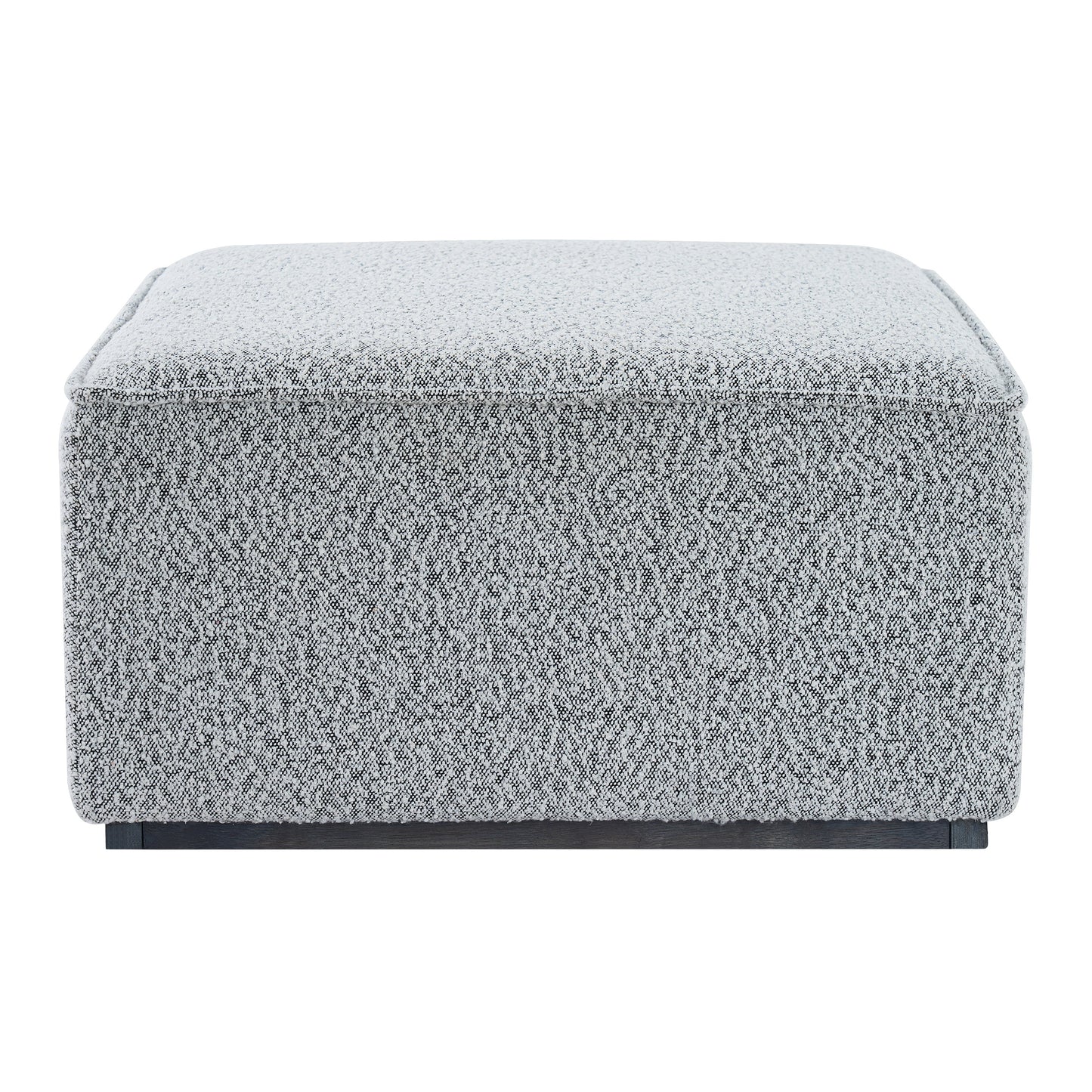 Square Upholstered Ottoman with Black-and-White Fabric