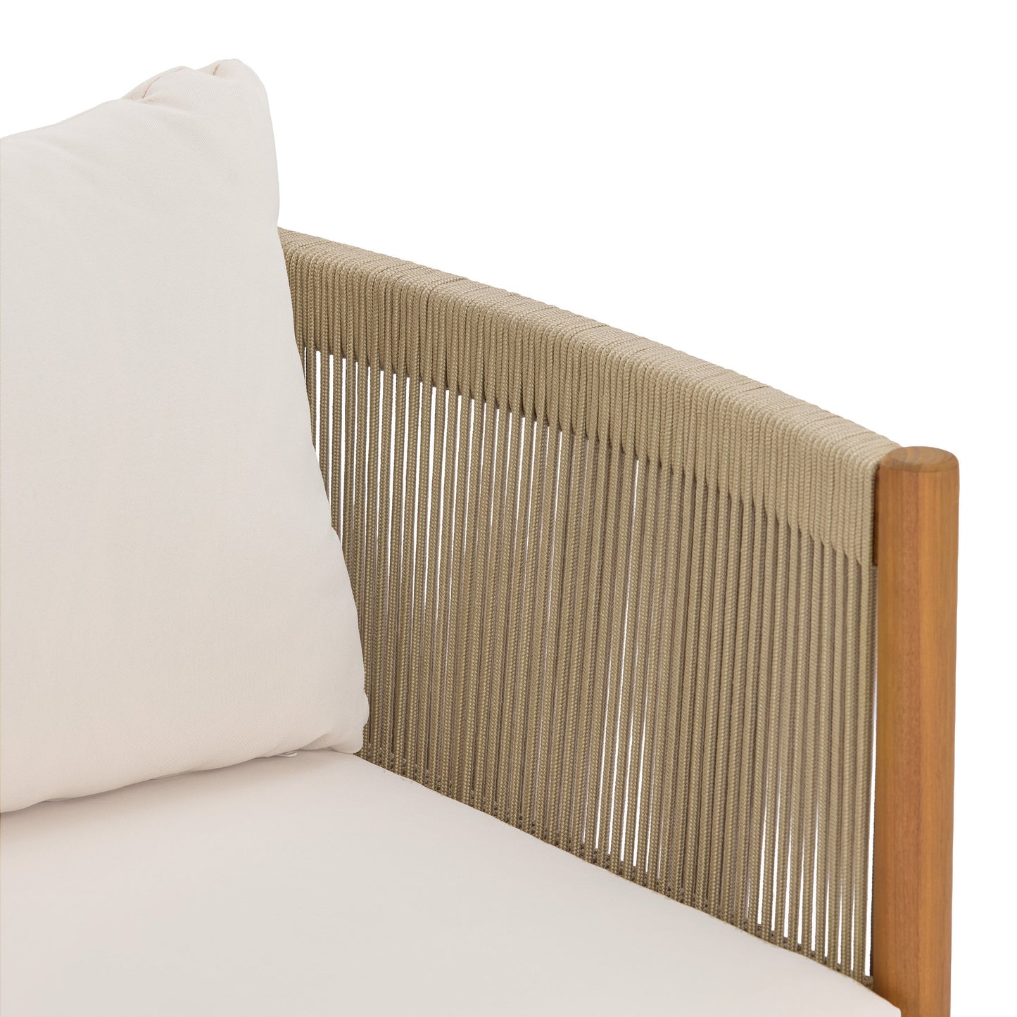 Outdoor Club Chair with Acacia Wood Frame in Teak Look