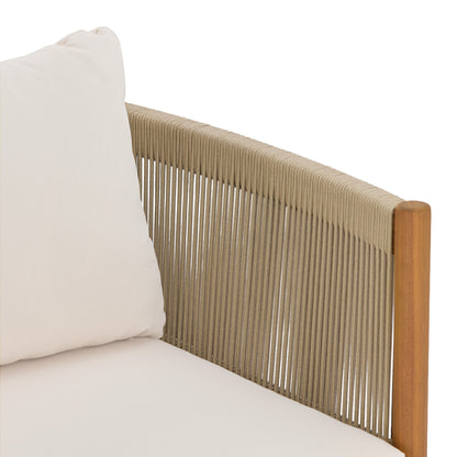 Outdoor Club Chair with Acacia Wood Frame in Teak Look