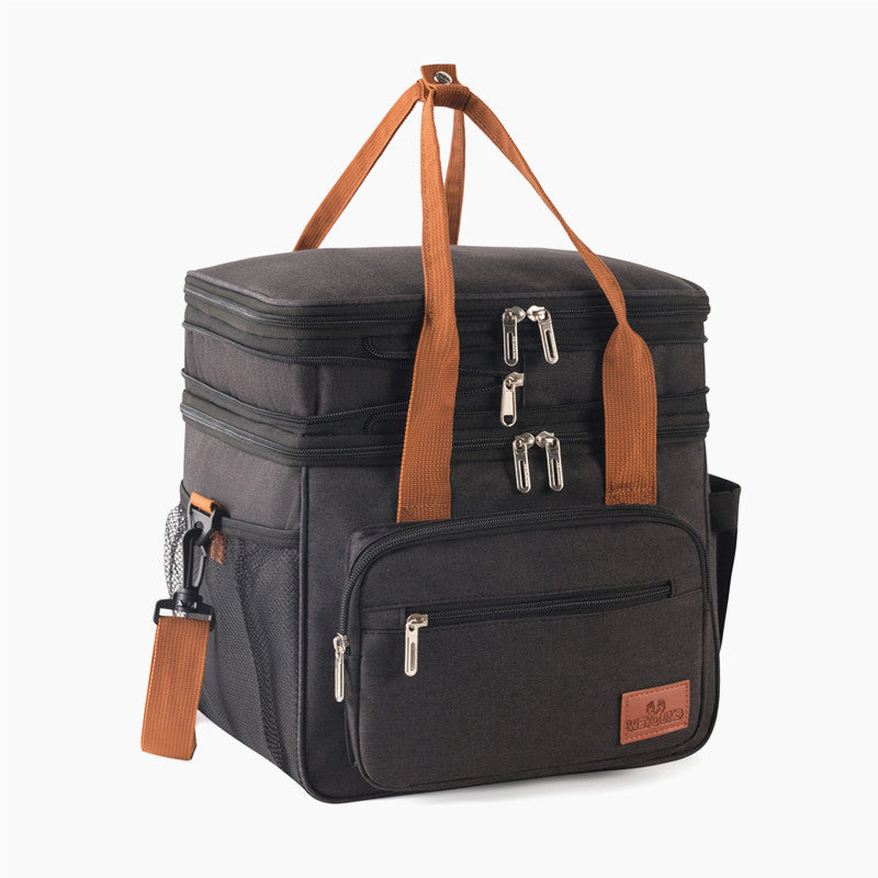 Double-layer High-capacity Lunch Bag With Thermal Insulation For Picnics