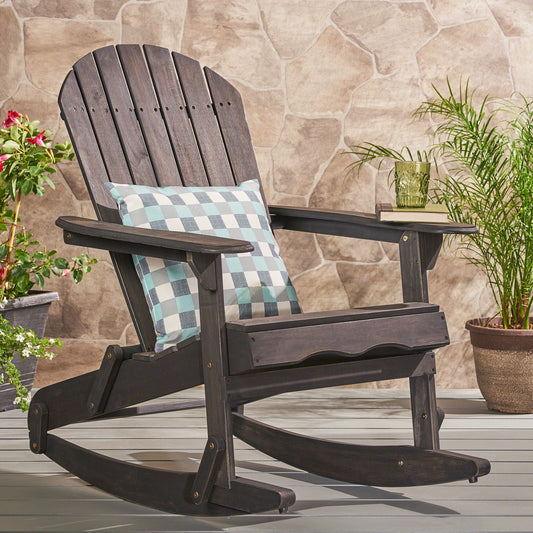 Outdoor Adirondack Rocking Chair With Hand Crafted Details
