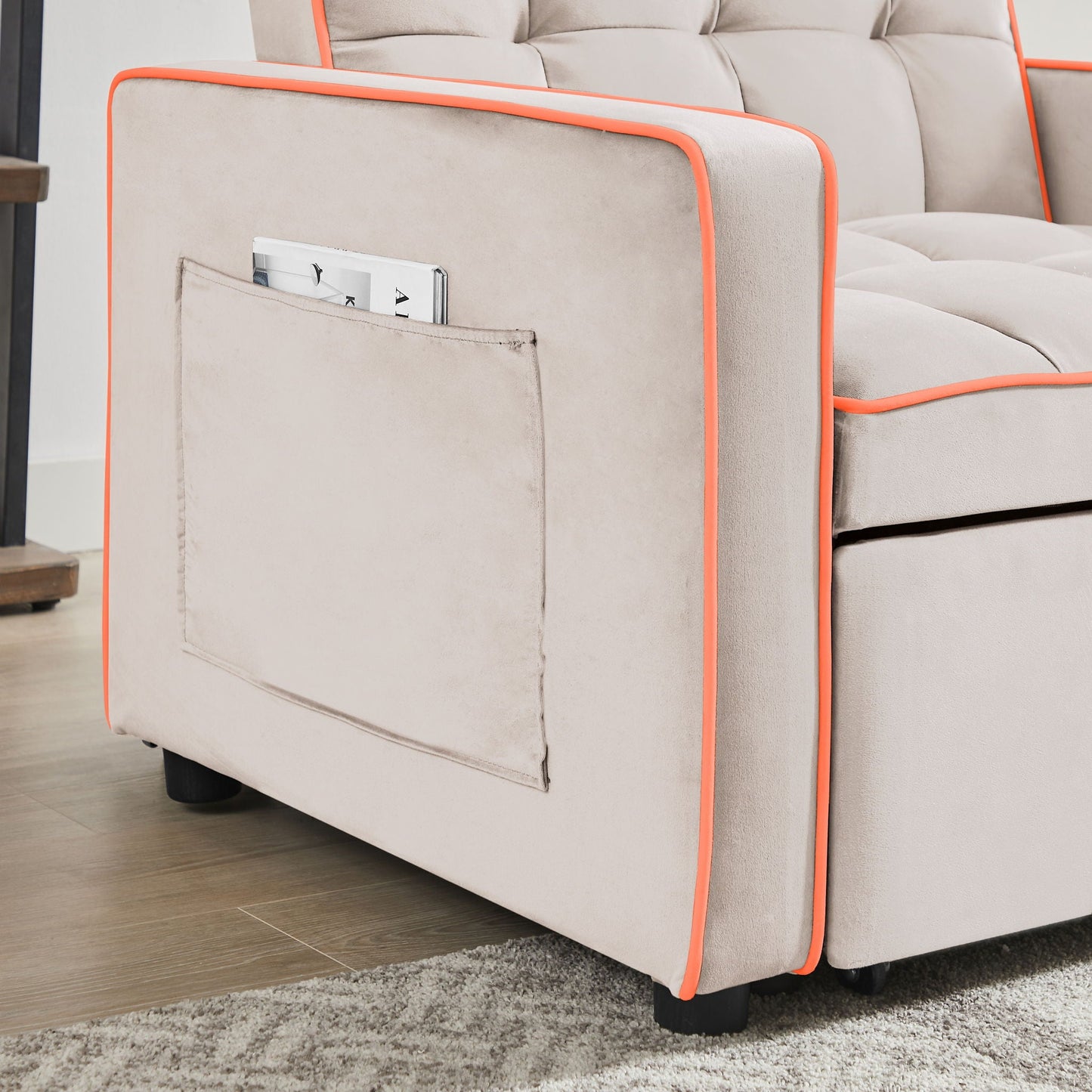 Modern 3 In 1 Sofa Bed Chair, Adjustable Recliner