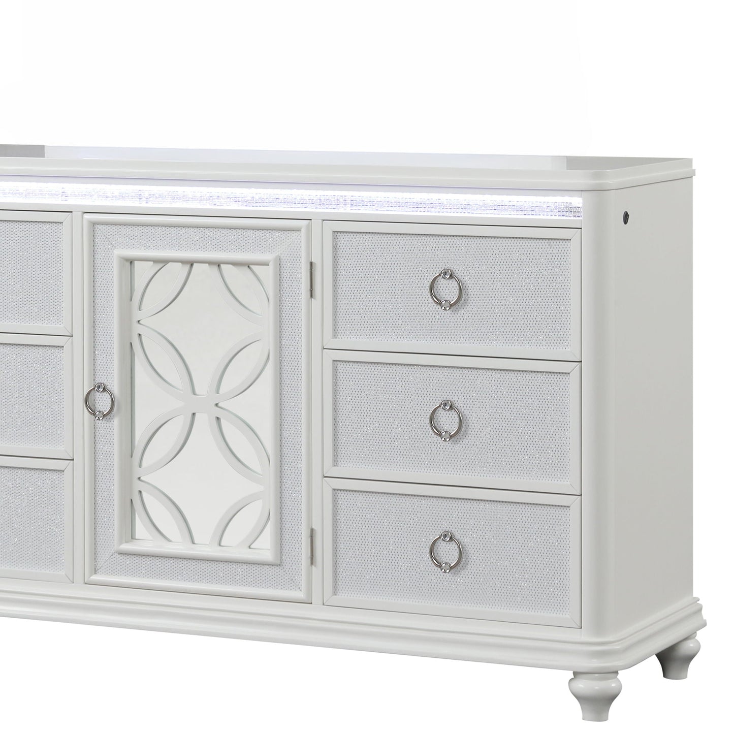 Abigale - 6 Drawer Dresser With LED (Includes Dresser Only, Mirror Not Included) - White
