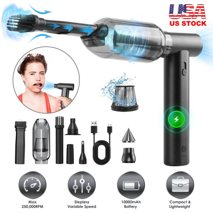 Compressed Air Duster Brushless Motor 250000RPM Stepless Variable Speed 10000mAh Battery Cordless Dust Blower Vacuum Cleaner Portable Jet Dry Blower f