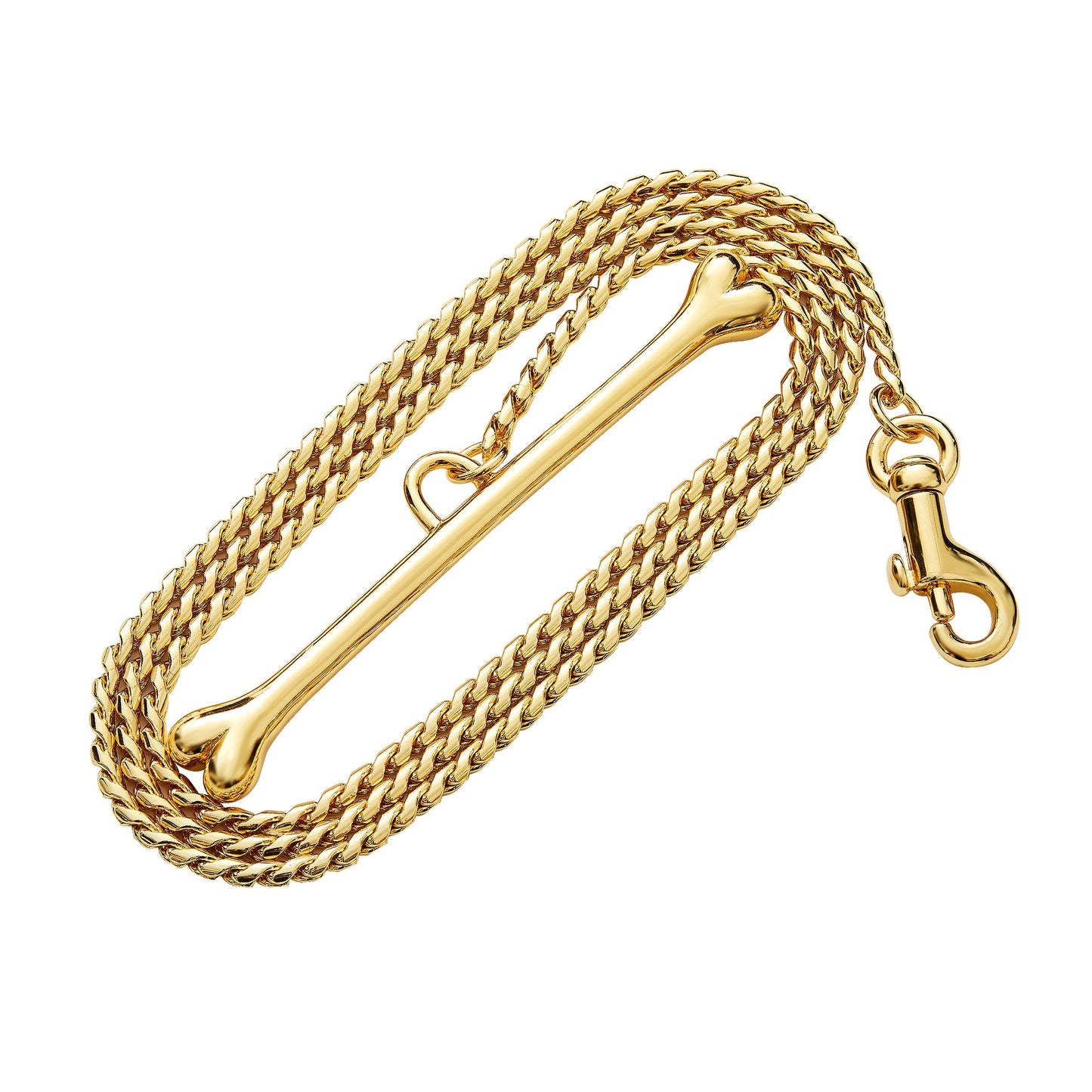 Stainless Steel Leash Pet Supplies Outdoor Dog Walking Metal Bone Shaped Handle Traction Chain