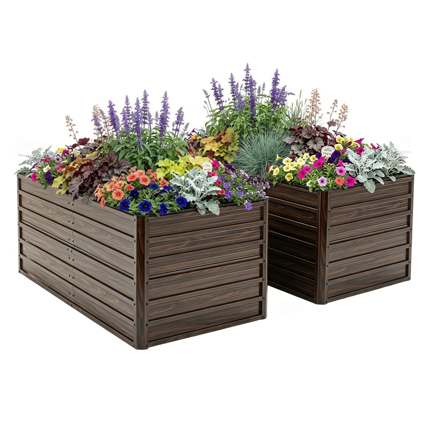 2-Pack 74.6"x35.4"x25" Raised Garden Bed Kit, Metal Elevated Planter Box