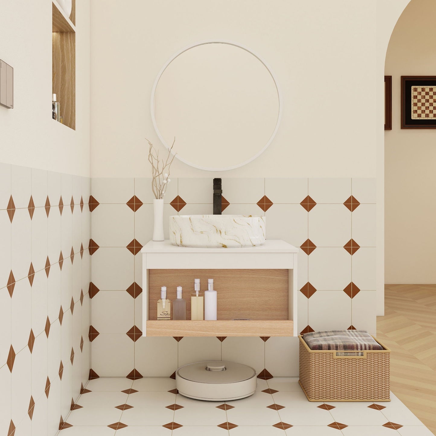 Floating Bathroom Vanity With Vessel Sink