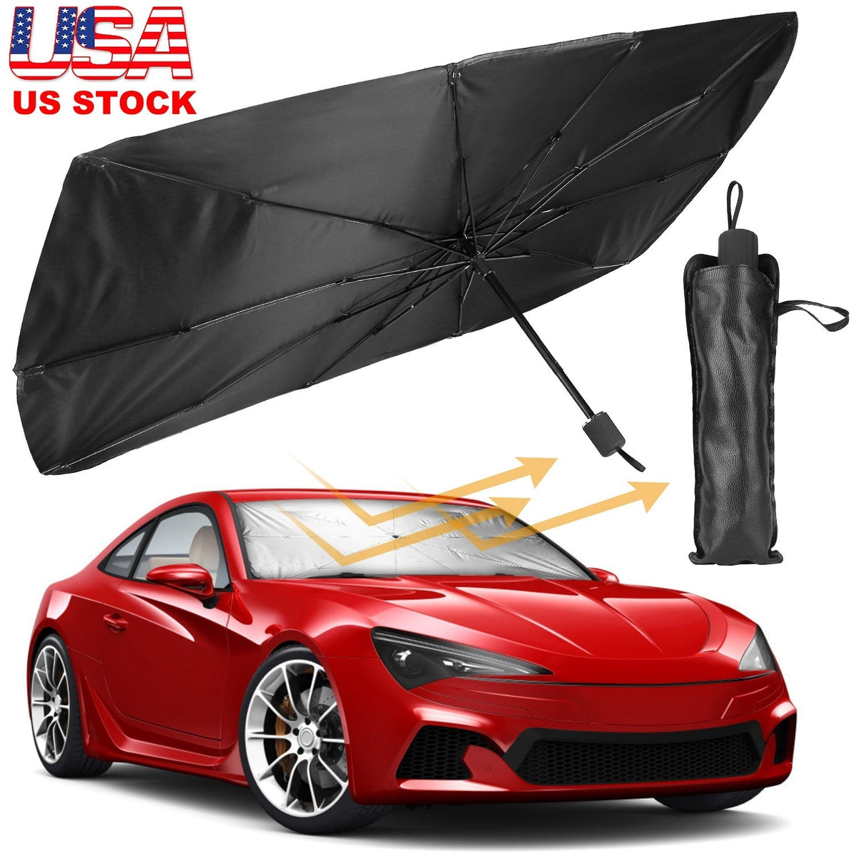 Car Sunshade Umbrella Foldable Sun Visor Protector Car Windshield Reflector Umbrella