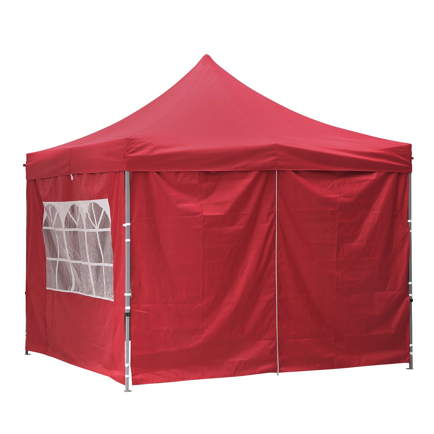 Ainfox 10x10 Feet Pop Up Backyard Canopy Tent, Instant Folding Shelter with 4 Sidewalls and Roller Bag for Party