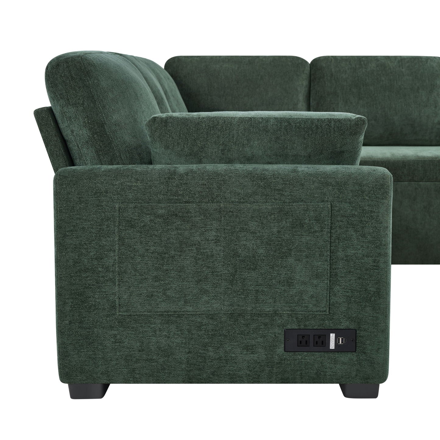 Convertible U-Shaped Sectional Sofa Bed With Reversible Chaise