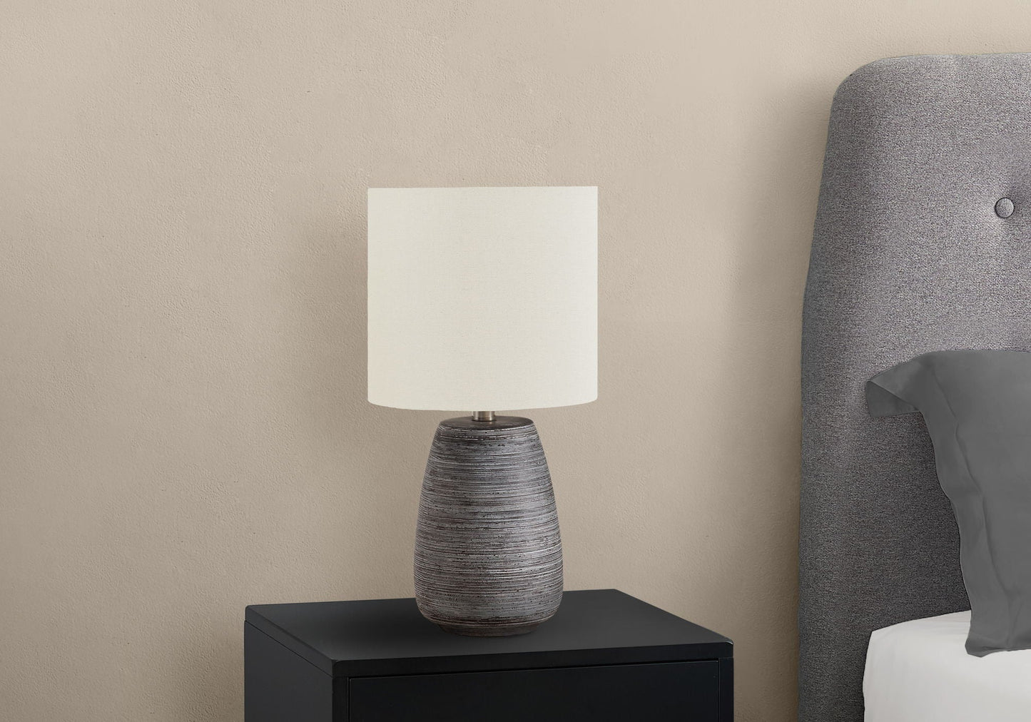 Contemporary Ceramic Table Lamp in Gray and Cream