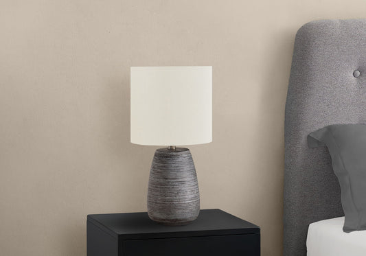 Contemporary Ceramic Table Lamp in Gray and Cream