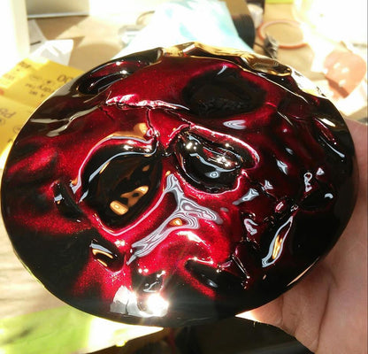 Realistic skull on Harley touring fuel door
