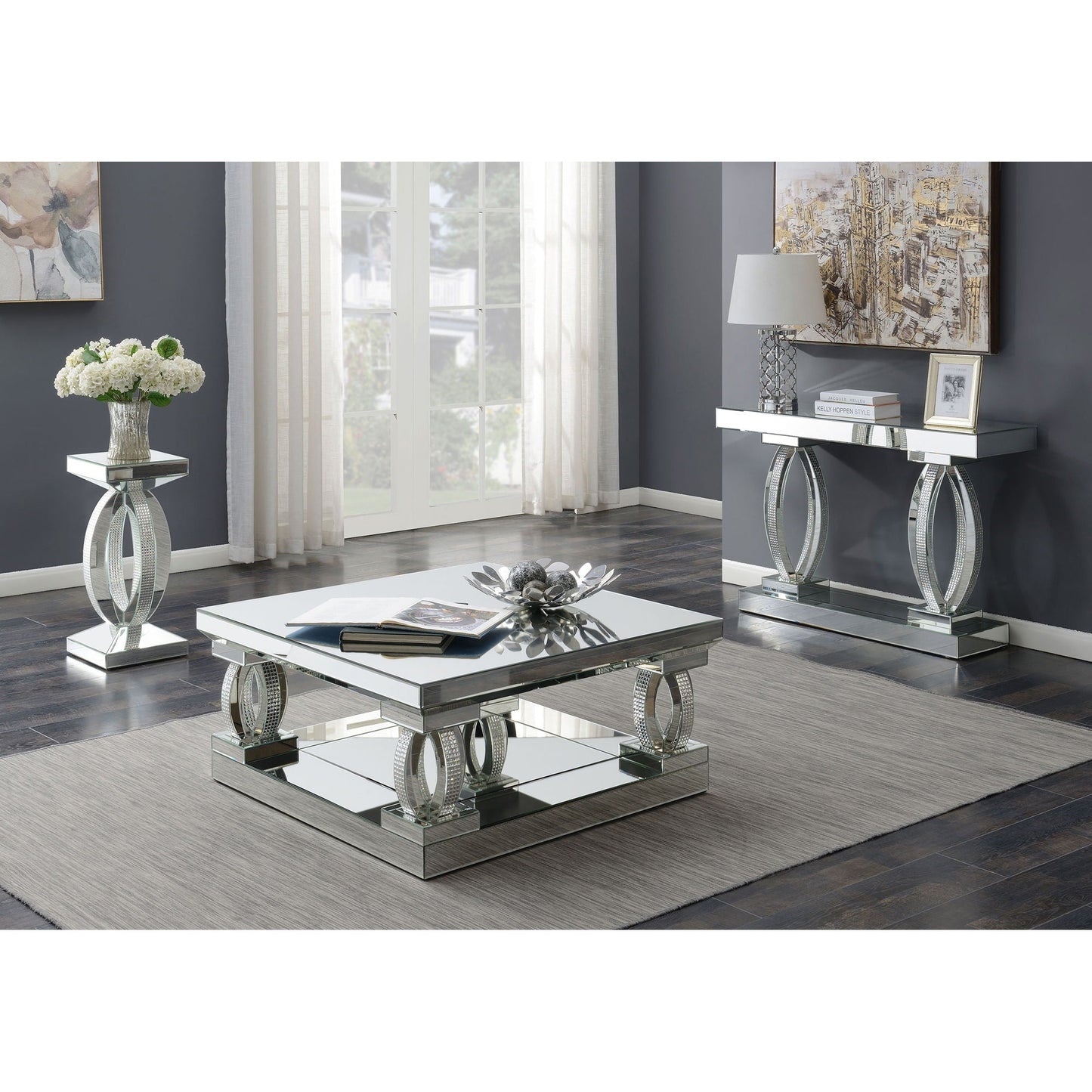 Empire - Square Side End Table - Silver