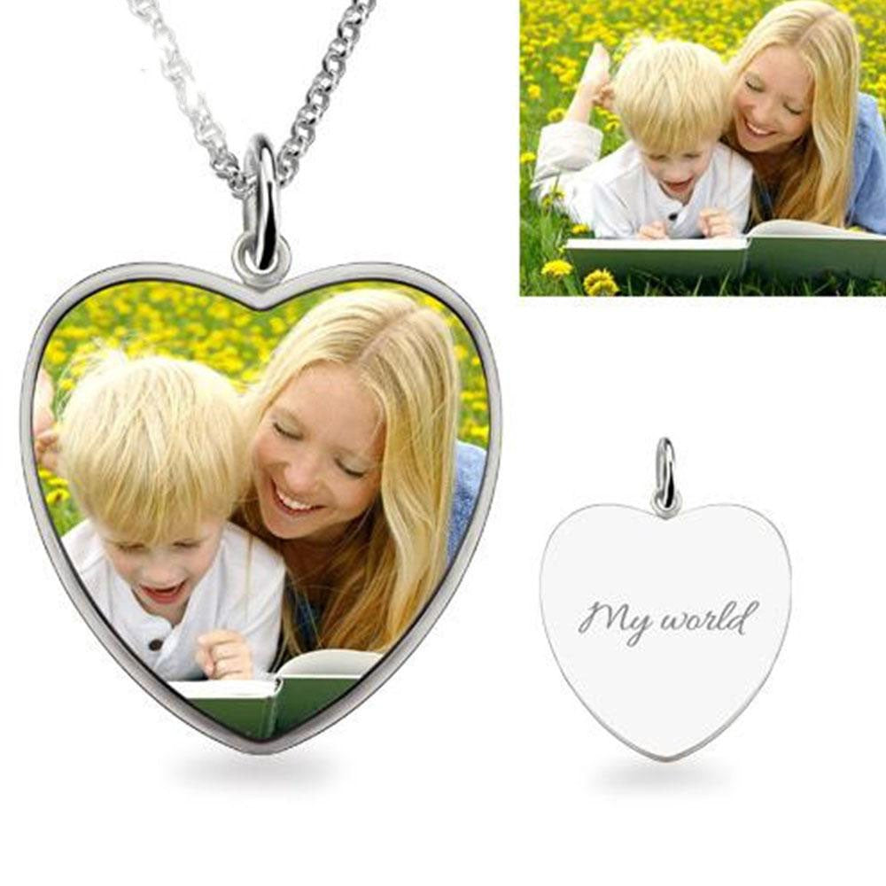 Heart Shaped Photo Engraving DIY Engraving Personalized Necklace