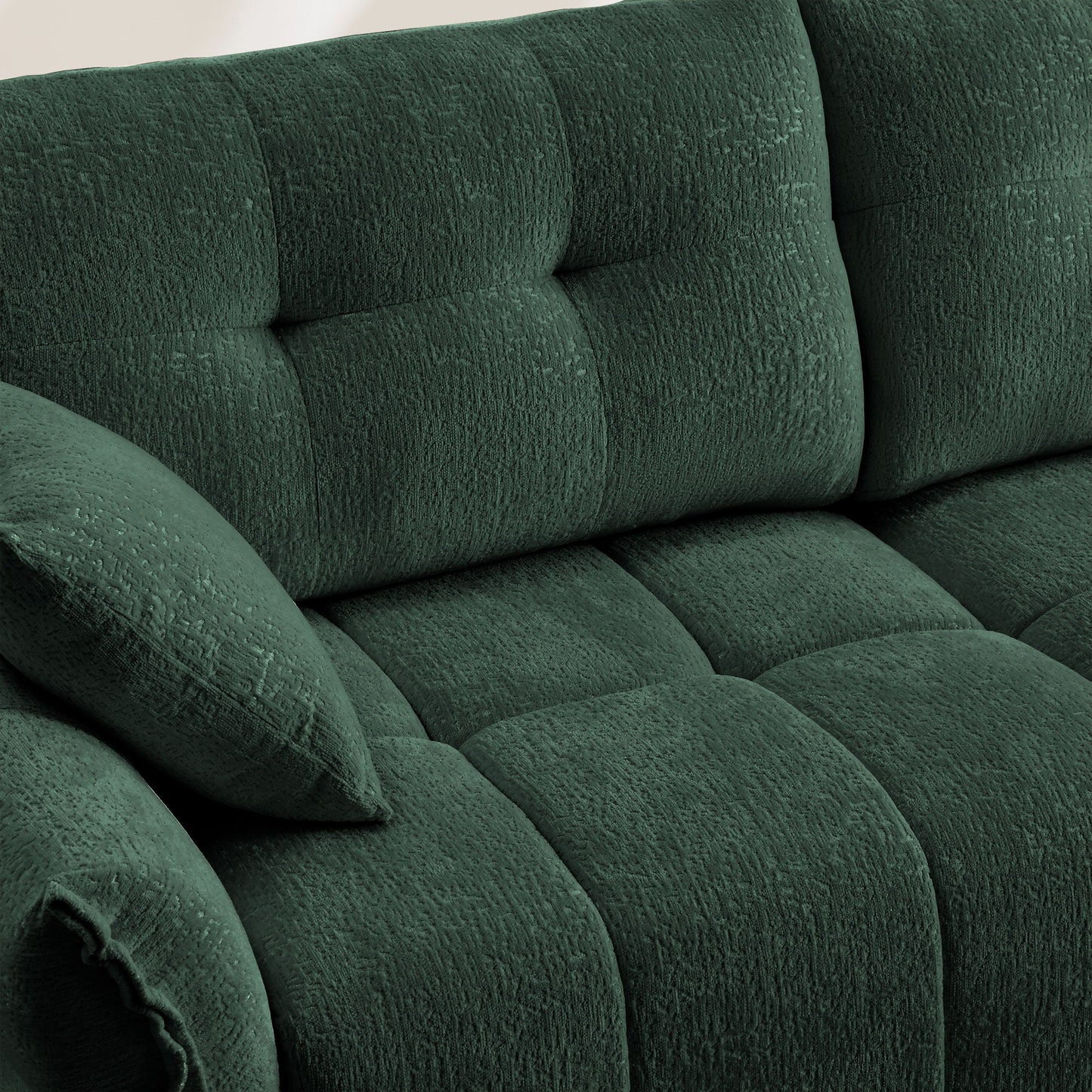 Modern Sofa & Pillows, Textured Cover, High Rebound Cushions
