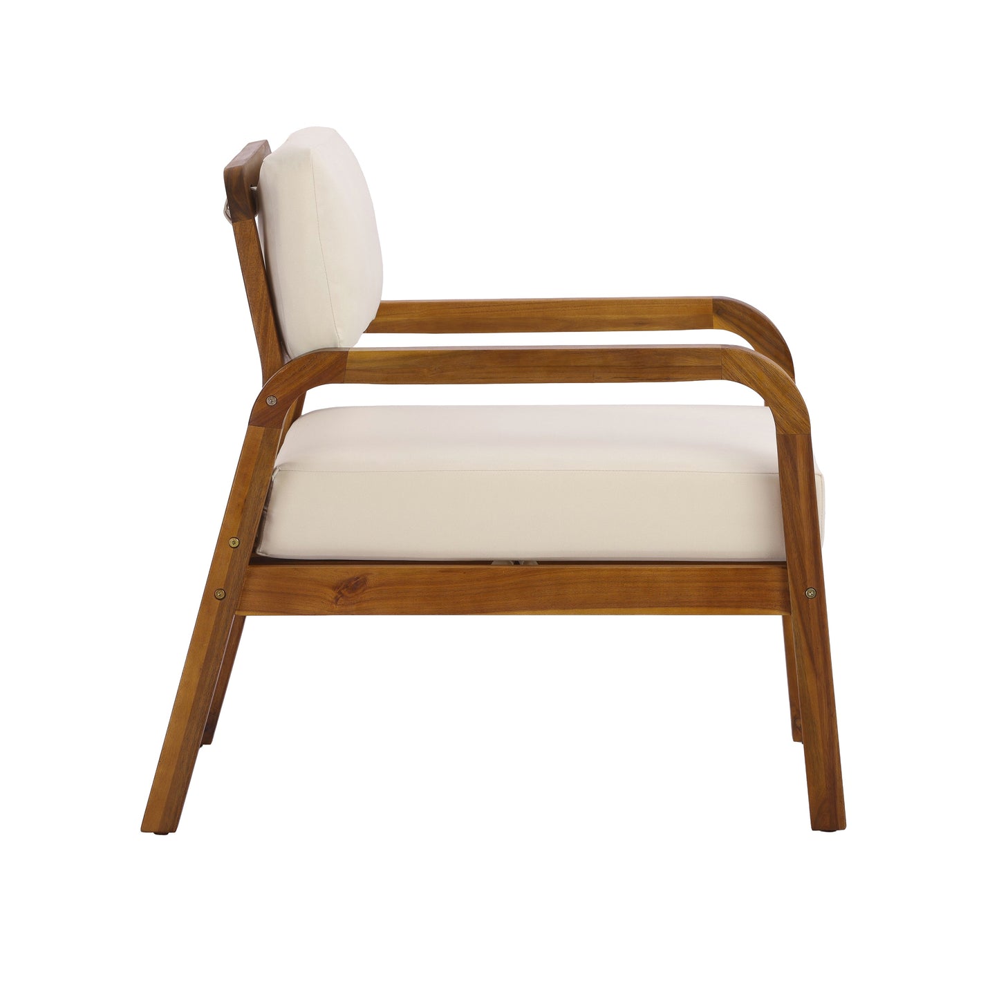 Outdoor Acacia Wood Armchair Set with Weather-Resistant Cushions