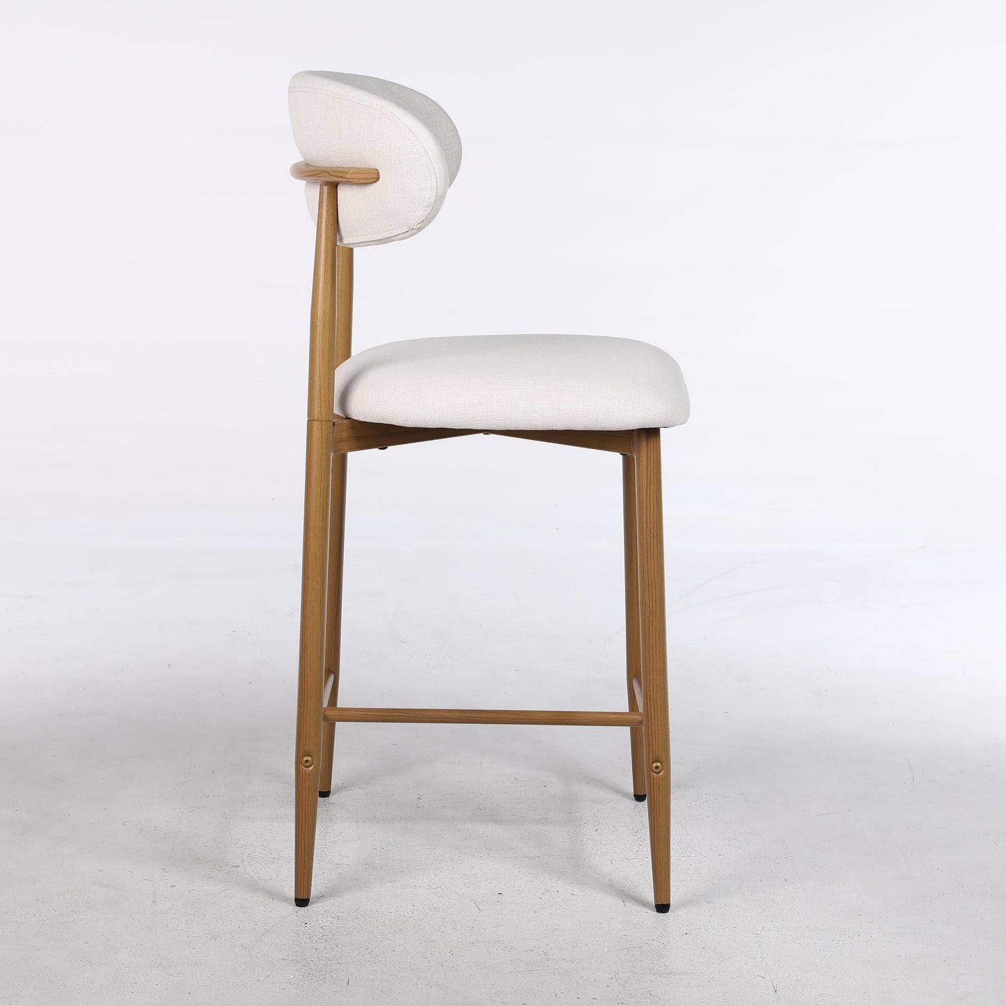 Upholstered Counter Height Bar Stools For Kitchen Island (Set of 2) - Beige