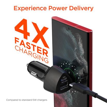 HyperGear SpeedBoost 25W PD USB-C Car Charger Kit with PPS Fast Charge Tech