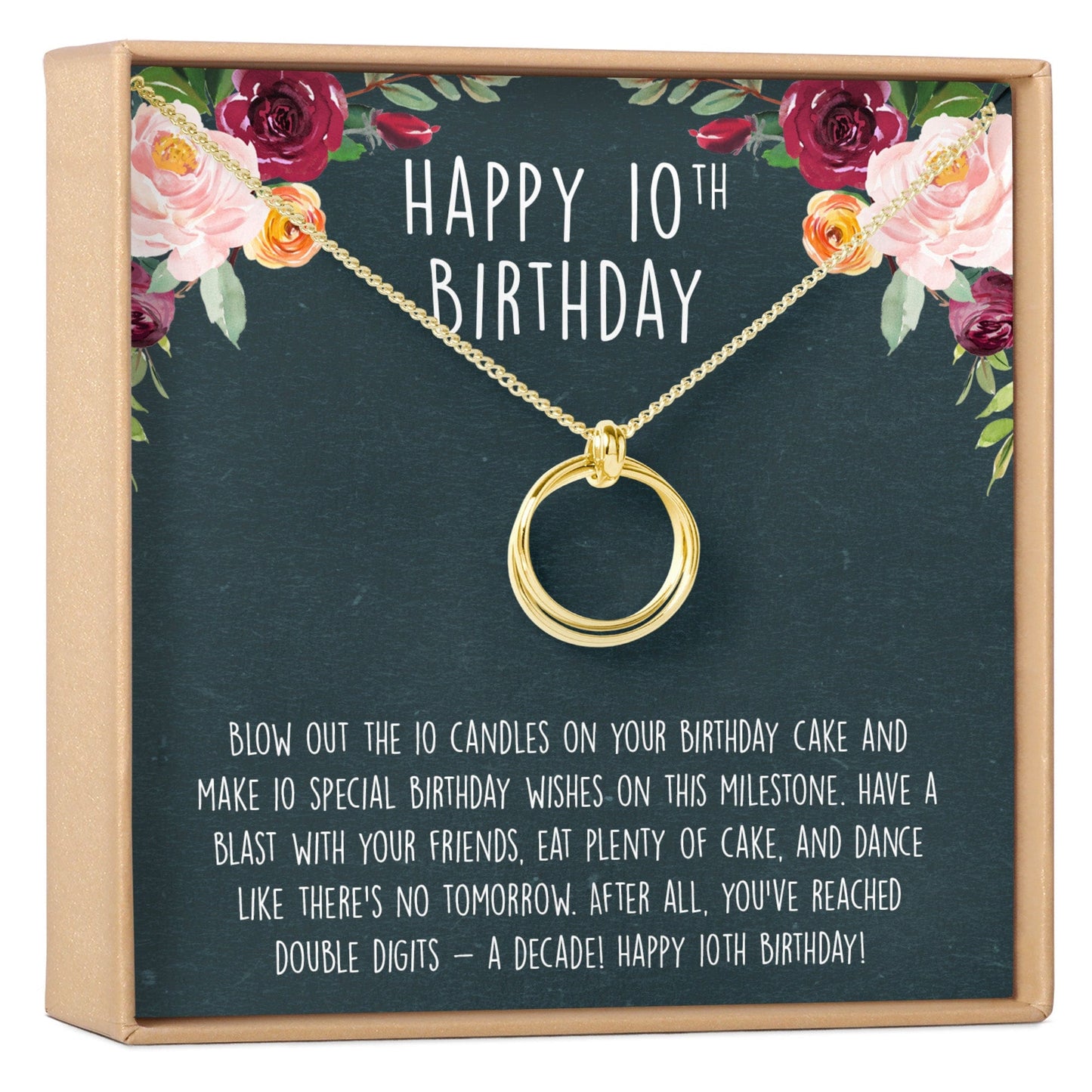 10th Birthday Gift Necklace, Multiple Styles