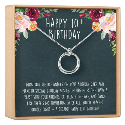10th Birthday Gift Necklace, Multiple Styles