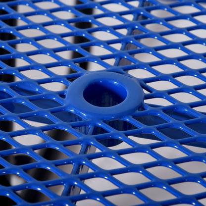 Square Outdoor Steel Picnic Table, With Umbrella Pole