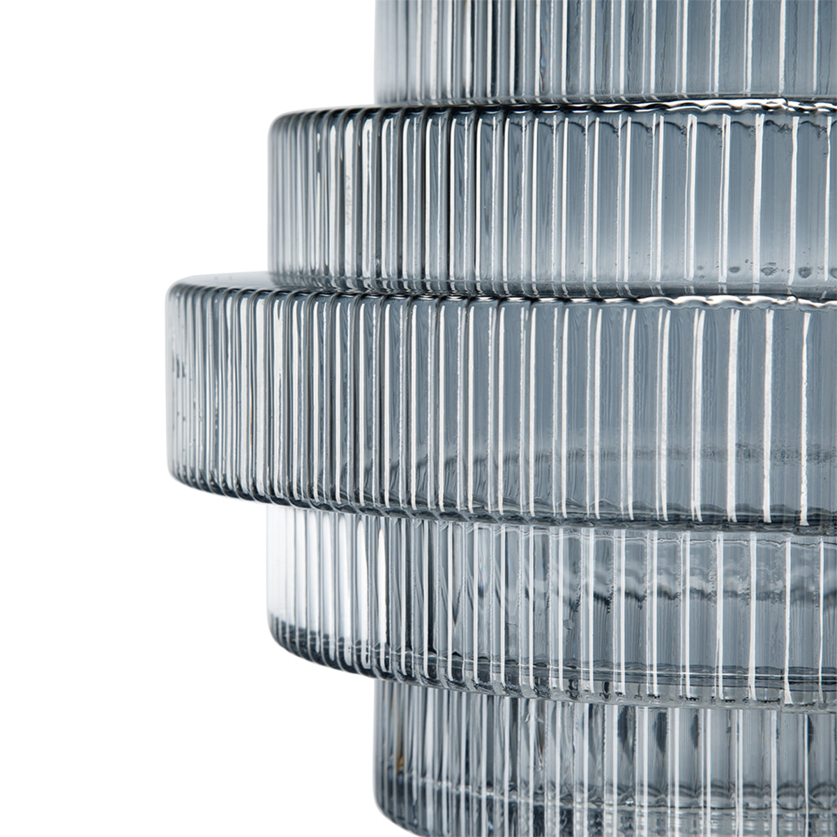 Multi-Tiered Geometric Vase with Smoked Glass Finish
