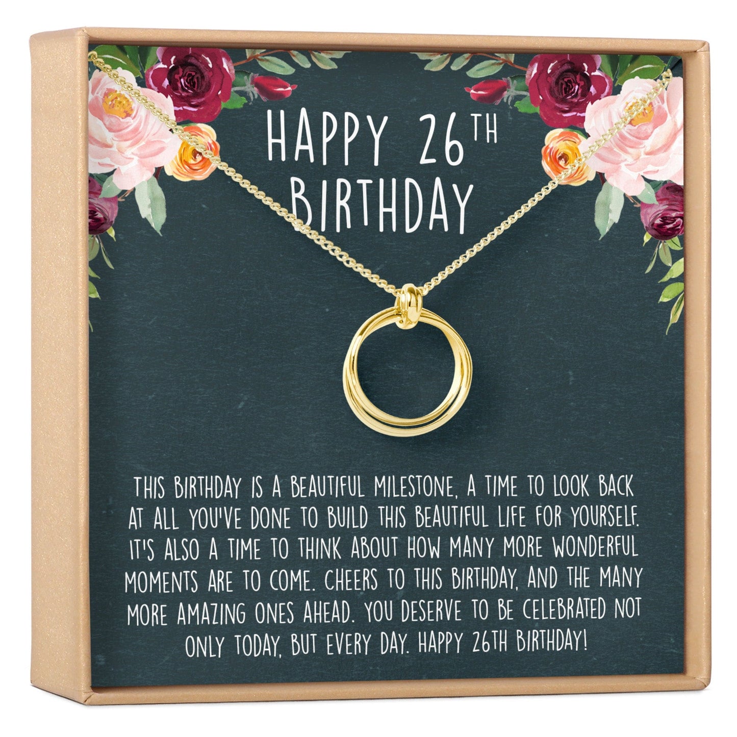 26th Birthday Necklace, Multiple Styles