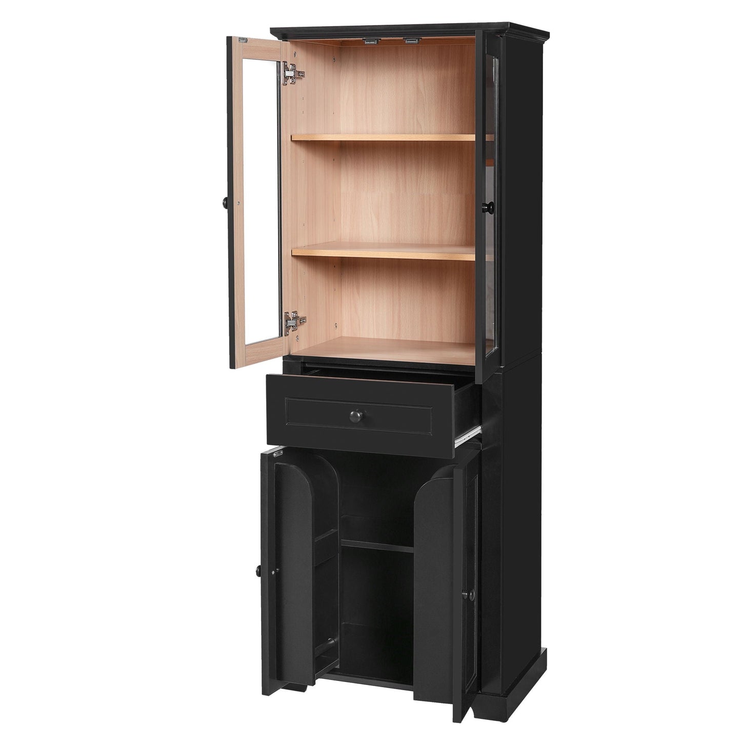 Bathroom Storage Cabinet, Adjustable Shelves & Drawer, Freestanding Tower