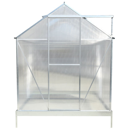 Polycarbonate house, Heavy Duty Outdoor Aluminum Walk-In House Kit With Rain Gutter, Vent And Door For Backyard Garden