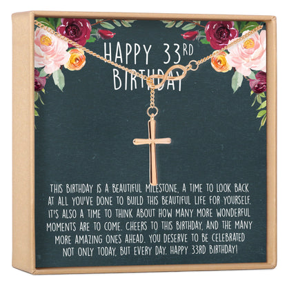 33rd Birthday Necklace, Multiple Styles