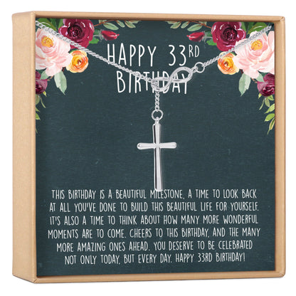 33rd Birthday Necklace, Multiple Styles