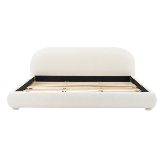 Upholstered Simple Modern Bedroom Bed With Curved Headboard