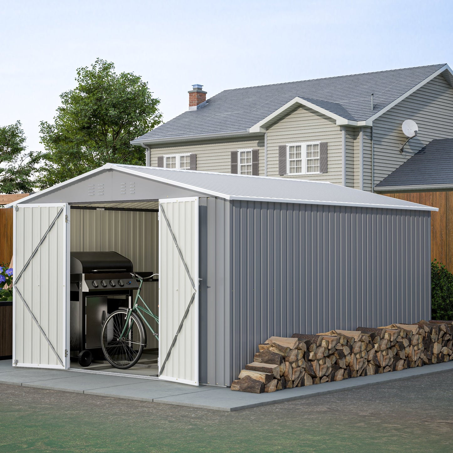 10 x 12 ft. Outdoor Storage Shed with Floor Frame Kit