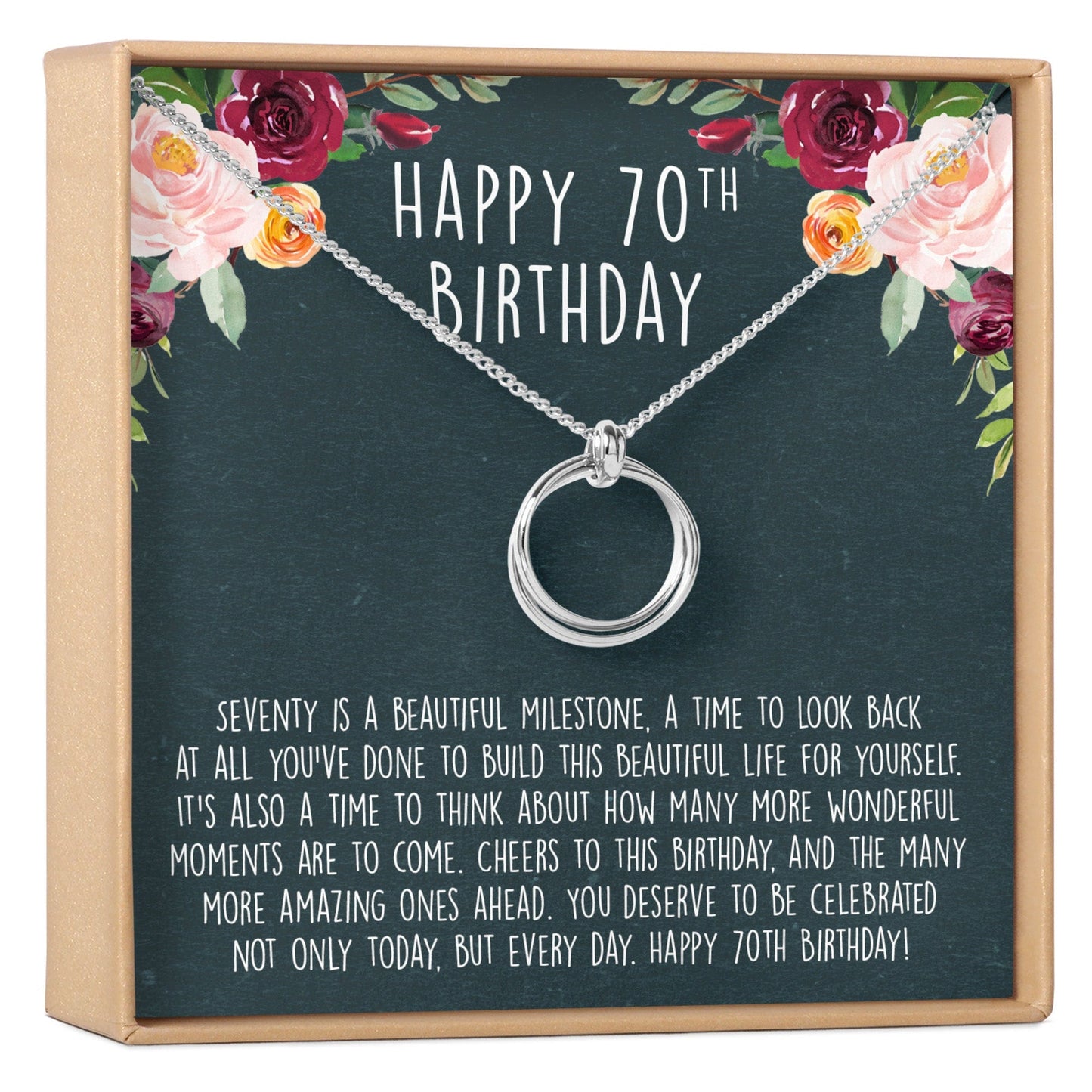 70th Birthday Necklace, Multiple Styles