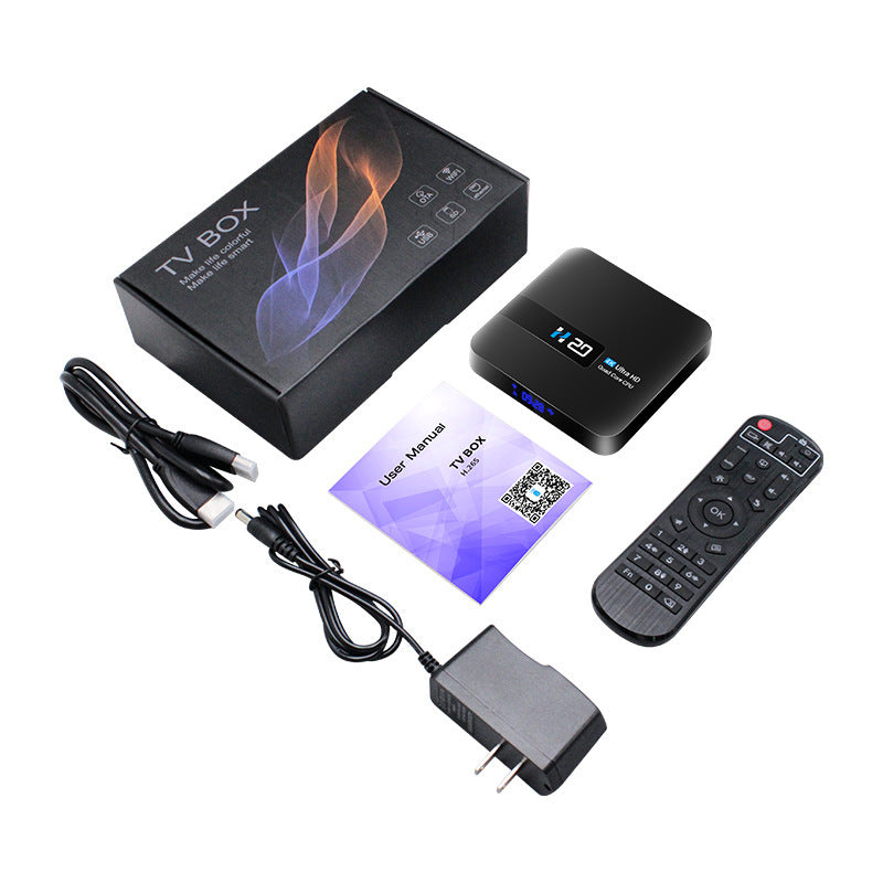 New Black Android RK3228A 2G/16G 4K HD TV BOX four Accessories and qr code manual