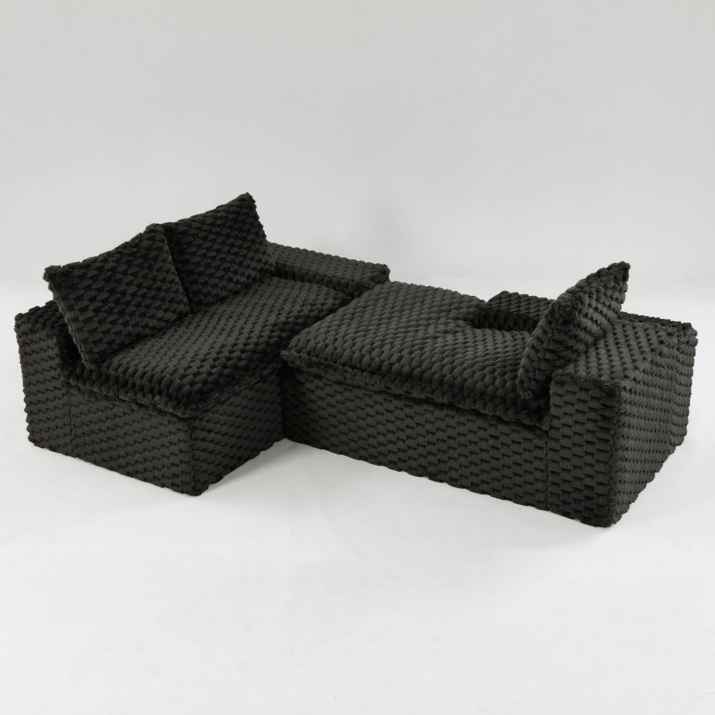 Modular Sofa, Convertible Twin Seat With Chaise Lounge