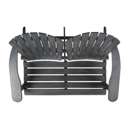 Outdoor Adirondack Rocking Loveseat With Hand Crafted Details