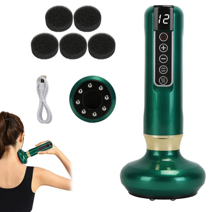 Anti Cellulite Massager Handheld Vacuum SuctionÊCupping Kit Beauty Tool with 12 Suction Mode 12 Heating 20Mins Auto-Off One-Key Pressure Release for A