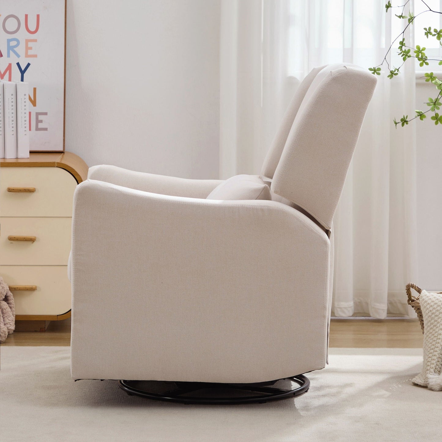 Wide Wingback Swivel Glider Rocker Recliner Chair