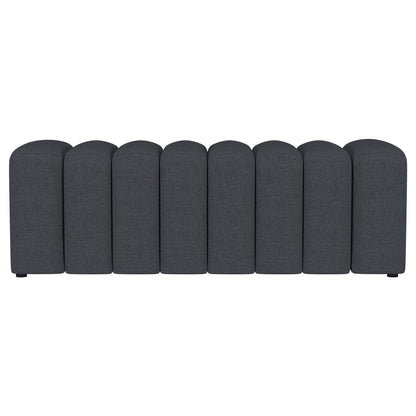 Summer Fabric Upholstered Tufted Accent Bench Charcoal