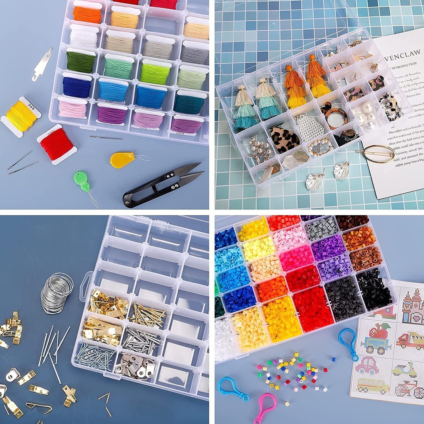 Cross-border 36 Grid Plastic Storage Box Craft Beads