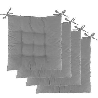 4Pcs Chair Cushion Pads Pillow 17.72x17.72x2.37in Soft Tie On Square Sitting Mats For Home Office Car Sitting Travel