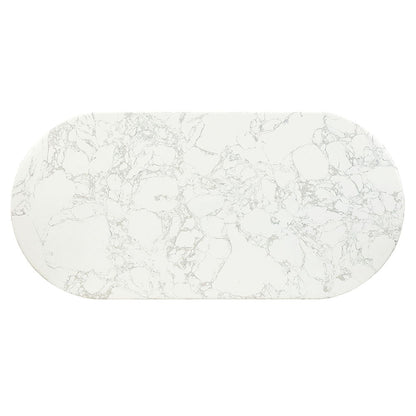 Zayn - Dining Table - White Natrual Marble Top & White