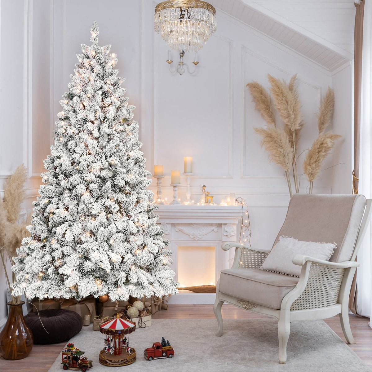 4FT Flocked Christmas Tree with 150 UL Lights