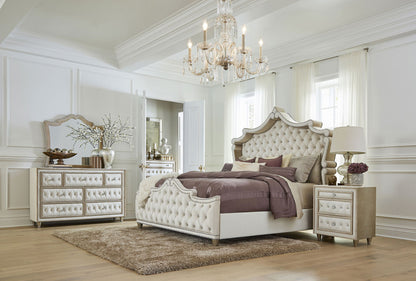 Antonella Upholstered California King Panel Bed Ivory